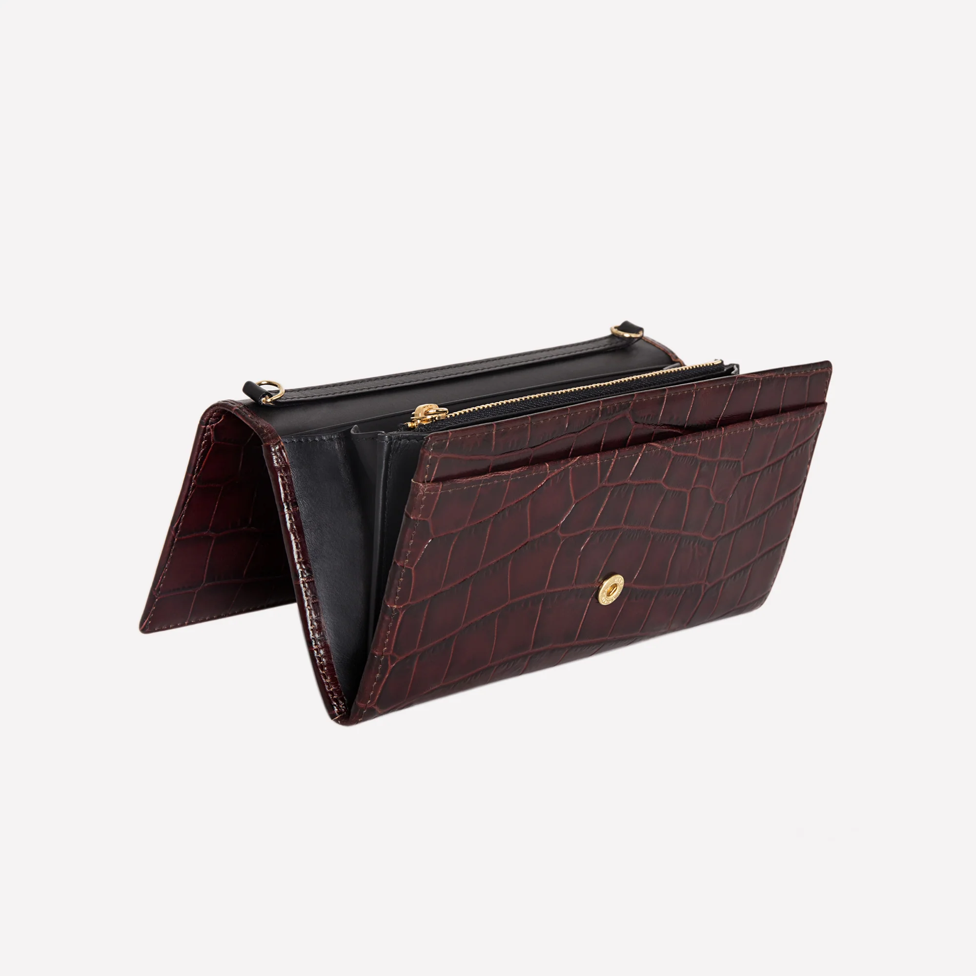 Croco Large Flap-Over Purse - Image 3