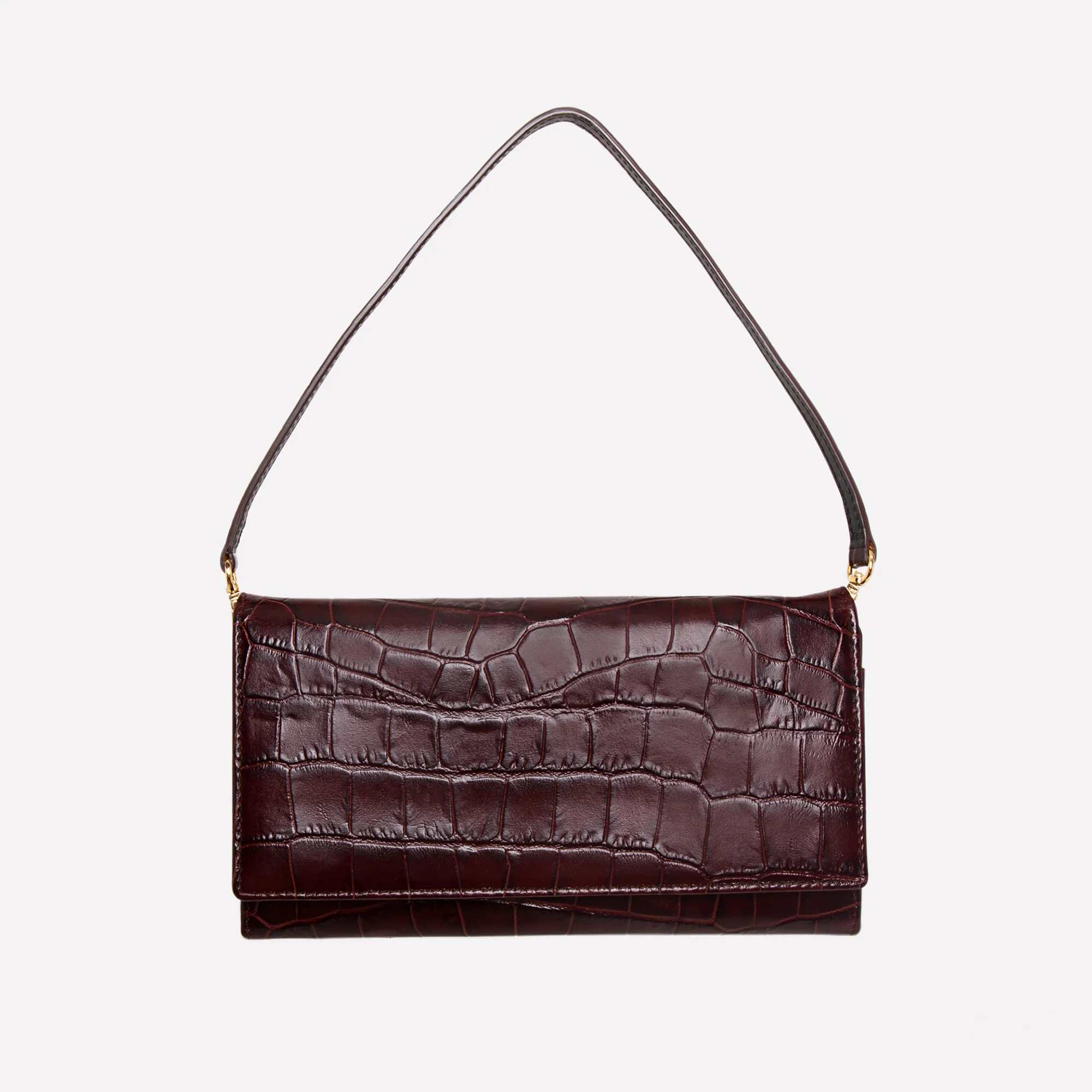 Croco Large Flap-Over Purse - Image 4