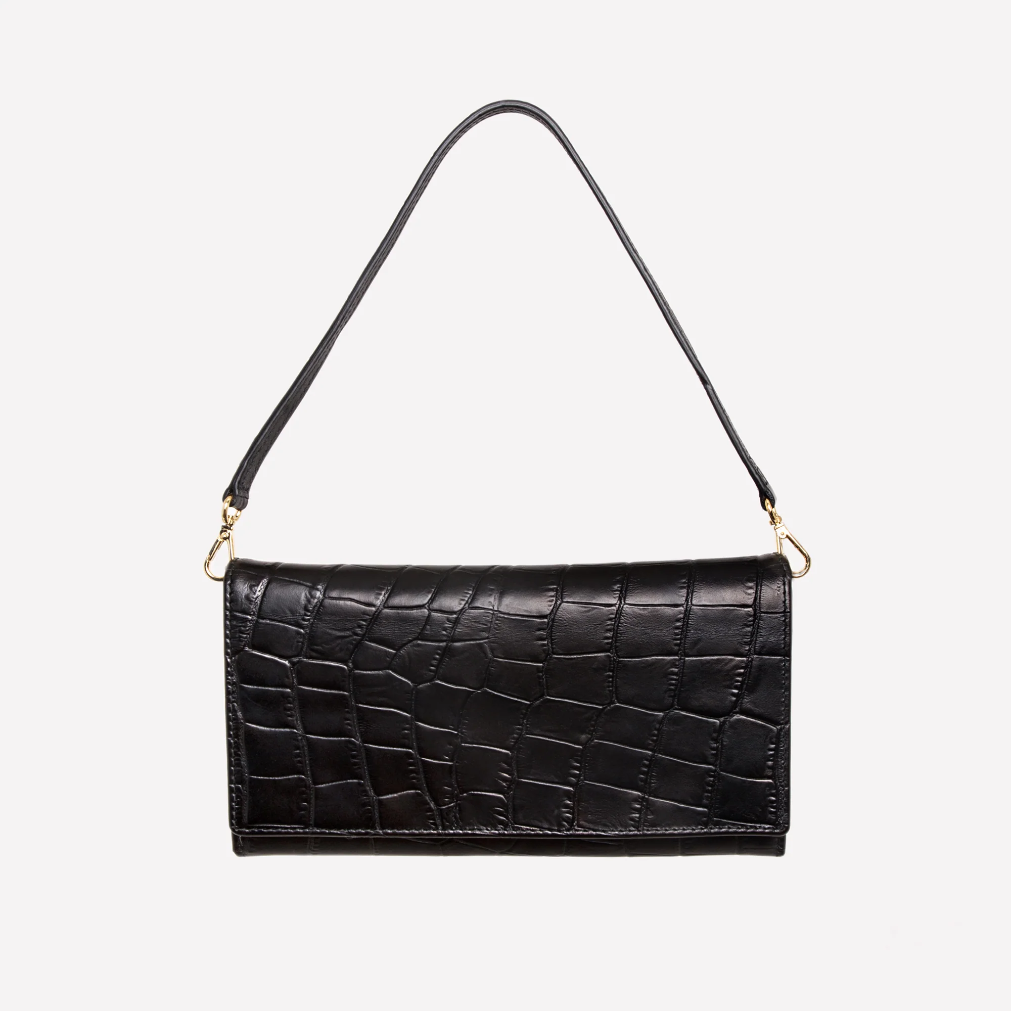 Croco Large Flap-Over Purse - Image 9